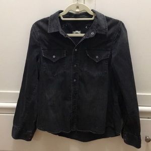 Madewell black denim western shirt